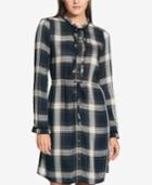 Tommy Hilfiger Ruffled Plaid Shirtdress, Created For Macy's