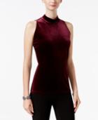 Inc International Concepts Velvet Mock-neck Shell, Only At Macy's
