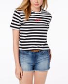 Rebellious One Juniors' Cotton Paris Striped T-shirt