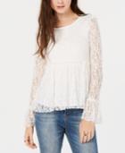 American Rag Juniors' Ruffled Lace Top, Created For Macy's