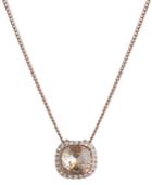 Givenchy Rose Gold-tone Crystal Cushion Pendant Necklace