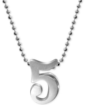 Alex Woo Number 5 Pendant Necklace In Sterling Silver