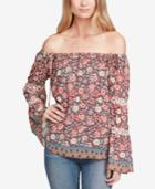 Jessica Simpson Juniors' Mixed-print Off-the-shoulder Top