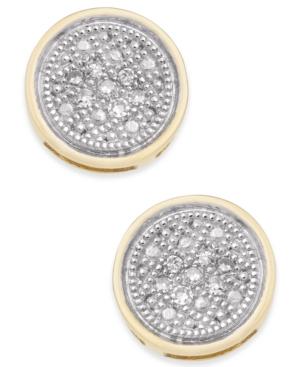 Diamond Accent Button Stud Earrings