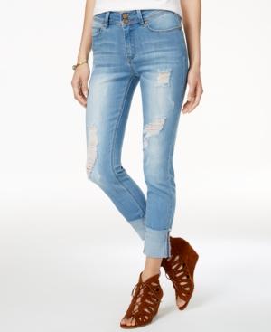 Indigo Rein Juniors' Ripped Selvage Skinny Jeans