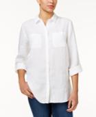Charter Club Linen Roll-tab Shirt, Only At Macy's
