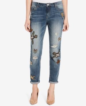 Vintage America Gratia Bestie Embellished Applique Boyfriend Jeans