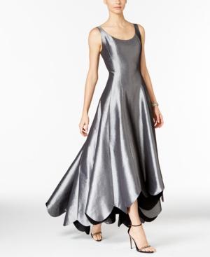 B Michael Metallic Scalloped A-line Gown