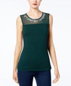 Inc International Concepts Embellished Illusion Top, Created For Macy's