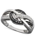 Wrapped In Love Diamond Ring, Sterling Silver White Diamond And Black Diamond Knot (1/4 Ct. T.w.)
