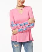 Hybrid Juniors' Disney Stitch Choker T-shirt