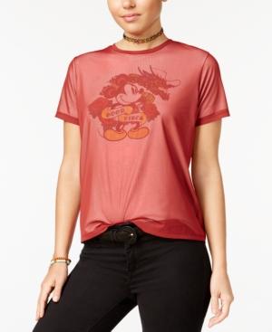 Disney Juniors' Mickey Mouse Mesh Overlay T-shirt
