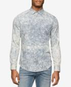 Calvin Klein Jeans Men's Bleached Striped Long-sleeve Shirt