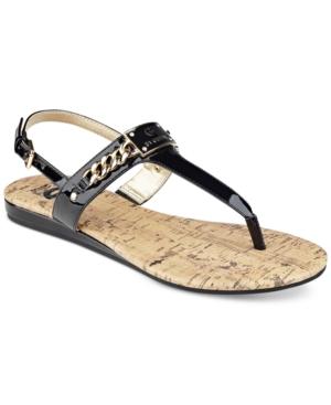 G By Guess Jossy T-strap Demi Wedge Sandals Women's Shoes