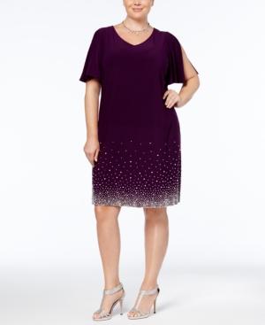Msk Plus Size Beaded Shift Dress