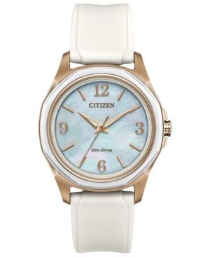 Citizen Drive From Citizen Eco-drive Women's White Silicone Strap Watch 35mm