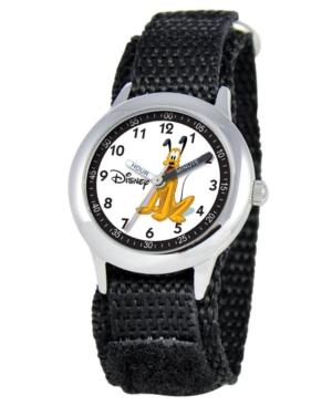 Disney Watch, Kid's Pluto Time Teacher Black Velcro Strap 30mm W000152