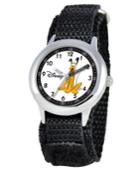Disney Watch, Kid's Pluto Time Teacher Black Velcro Strap 30mm W000152