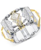 Swarovski Two-tone Geometric Crystal Cuff Bracelet