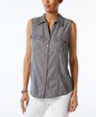 Style & Co Petite Printed Shirt, Only At Macy's