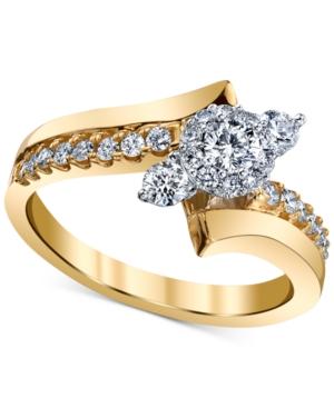Diamond Asymmetric Engagement Ring (5/8 Ct. T.w.) In 14k Gold And White Gold