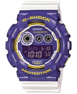 G-shock Men's Digital White Bracelet Watch 55x51mm Gd120cs-6