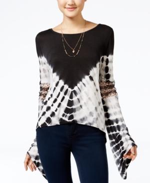 Jessica Simpson Laurine Crochet-trim Printed Top