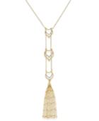 Inc International Concepts Gold-tone Pave Petal Tassel Necklace, Only At Macy's