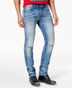 True Religion Men's Rocco Ripped Faded Jeans