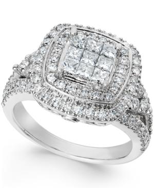 Diamond Art Deco Engagement Ring In 14k White Gold (1-1/2 Ct. T.w.)