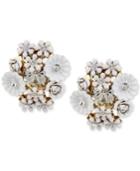 Betsey Johnson Gold-tone Rounded Floral Bouquet Stud Earrings