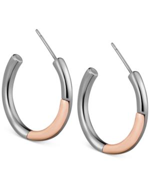 T Tahari Hematite-tone Hoop Earrings