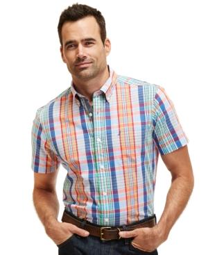 Nautica Slim-fit Julian Plaid Button-down Short-sleeve Shirt