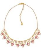 Ivanka Trump Gold-tone Pink Crystal & Imitation Pearl Statement Necklace