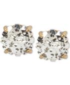 Betsey Johnson Gold-tone Patina Crystal Stud Earrings