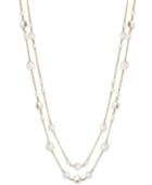 Charter Club Gold-tone Imitation Pearl And Crystal Strand Necklace, Only At Macy's