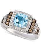 Le Vian Sea Blue Aquamarine (1-1/4 Ct. T.w.) & Diamond (3/8 Ct. T.w.) Ring In 14k White Gold