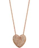 Giani Bernini Cubic Zirconia Pave Heart Pendant Necklace In 18k Rose Gold-plated Sterling Silver, Only At Macy's