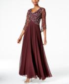 J Kara Beaded Empire-waist Gown
