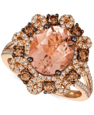 Le Vian Chocolatier Peach Morganite (2-3/8 Ct. T.w.) And Diamond (3/4 Ct. T.w.) Ring In 14k Rose Gold