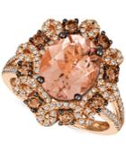 Le Vian Chocolatier Peach Morganite (2-3/8 Ct. T.w.) And Diamond (3/4 Ct. T.w.) Ring In 14k Rose Gold