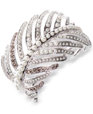 Givenchy Silver-tone Imitation Pearl And Crystal Cuff Bracelet
