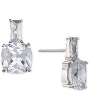 Carolee Silver-tone Cubic Zirconia Stud Earrings
