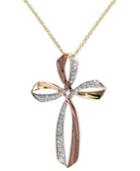 Pave Rose By Effy Diamond Triple Cross Pendant (1/6 Ct. T.w.) In 14k Gold And Rose Gold
