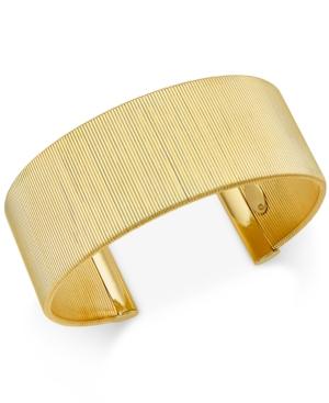 Wire Wrapped Open Cuff Bracelet In 14k Gold-plated Sterling Silver