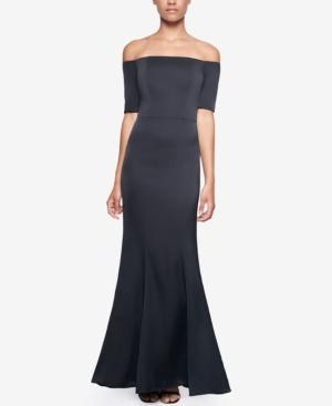 Fame And Partners Off-the-shoulder Satin Dress