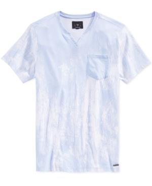 Guess Men's Stream Graphic-print Split-neck Pocket T-shirt