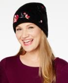 I.n.c. Floral Embroidered Beanie, Created For Macy's