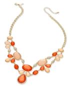 Inc International Concepts Gold-tone Beaded Pave Layer Statement Necklace, Only At Macy's