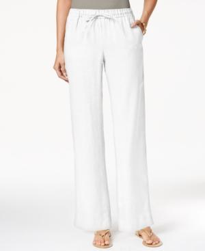 Charter Club Petite Linen Drawstring-waist Pull-on Pants, Only At Macy's